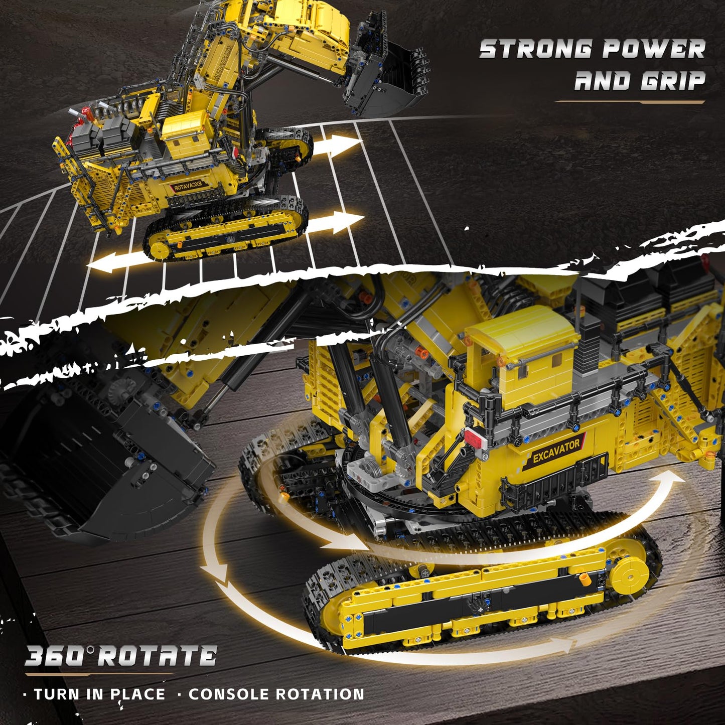 Mould King 17070 RC Excavator Building Set for Adults, 4767 Pieces Truck Construction Vehicle Model, APP Remote Control Truck with Engines, STEM Engineering Toys