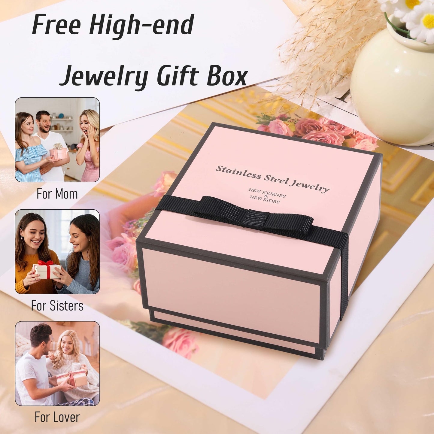 ISELBDR 18K Gold Bracelets for Women - Stackable Clover & Nail Love Bangle Set - Non-Tarnish Jewelry for Birthday Valentine's, Mother's Day & Christmas (Silver-A)