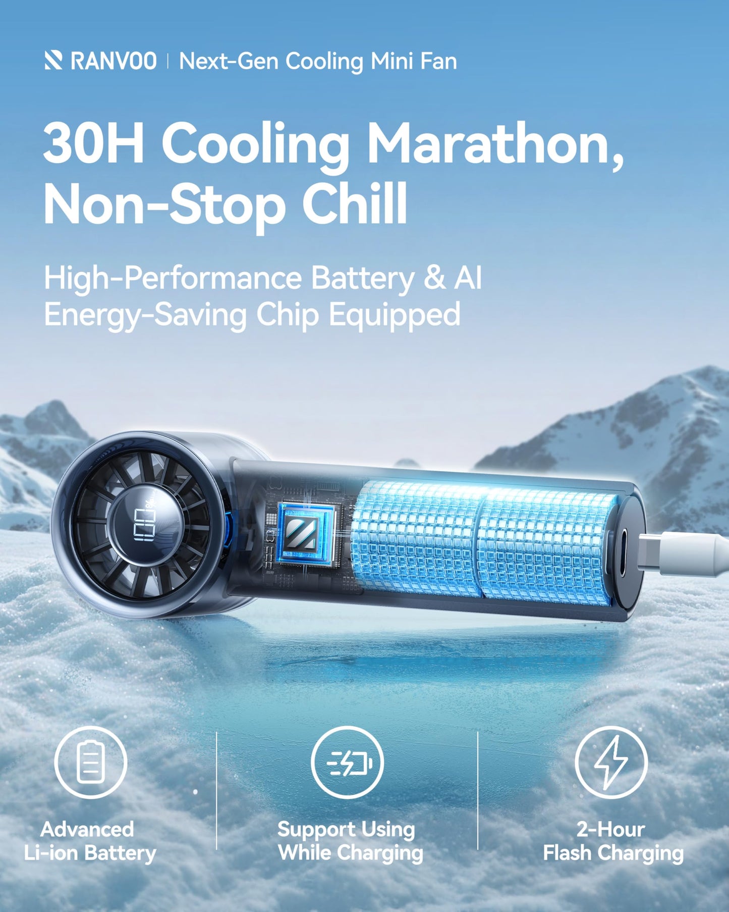RANVOO Save $107.9 to Get AICE LITE Plus Blue and Handheld Mini Fan Black Together