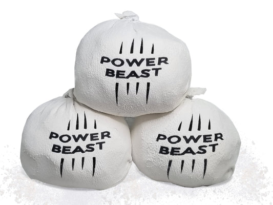 POWER BEAST 3X Chalk Ball, Boulder Chalk, Sport Chalk, Gymnastics, Rock Climbing, Weightlifting, Climbing, Pole Dance, Bodybuilding, Tennis, Padel, Cross Training, Gym.