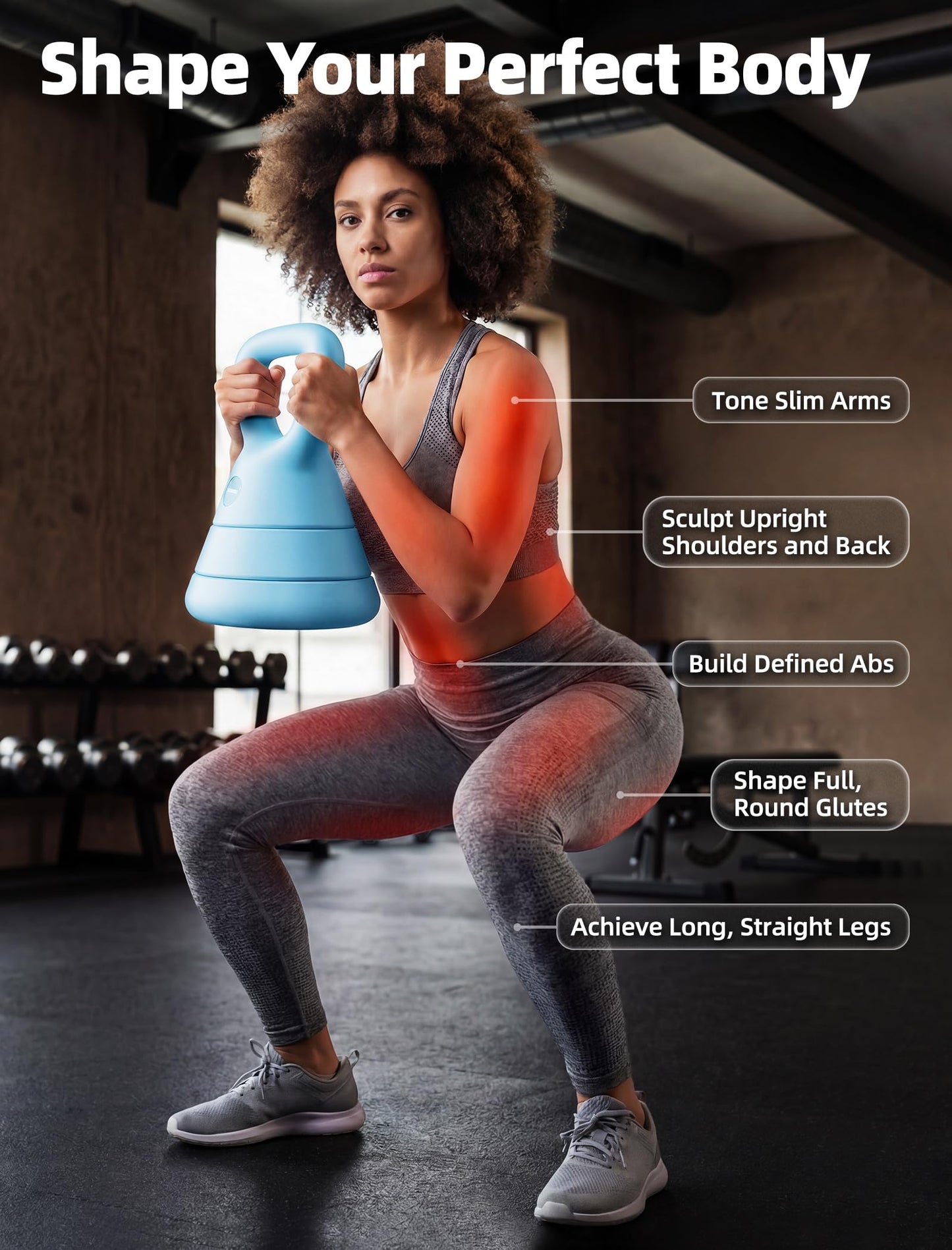 EAST MOUNT 15LB Adjustable Kettlebell Set – 3-in-1 (5/9/15 LB), Compact Adjustable Weights, Wide Triangle Handle and Wrist-Friendly Design for Home Gym, Full-Body Workouts and Strength Training, Blue