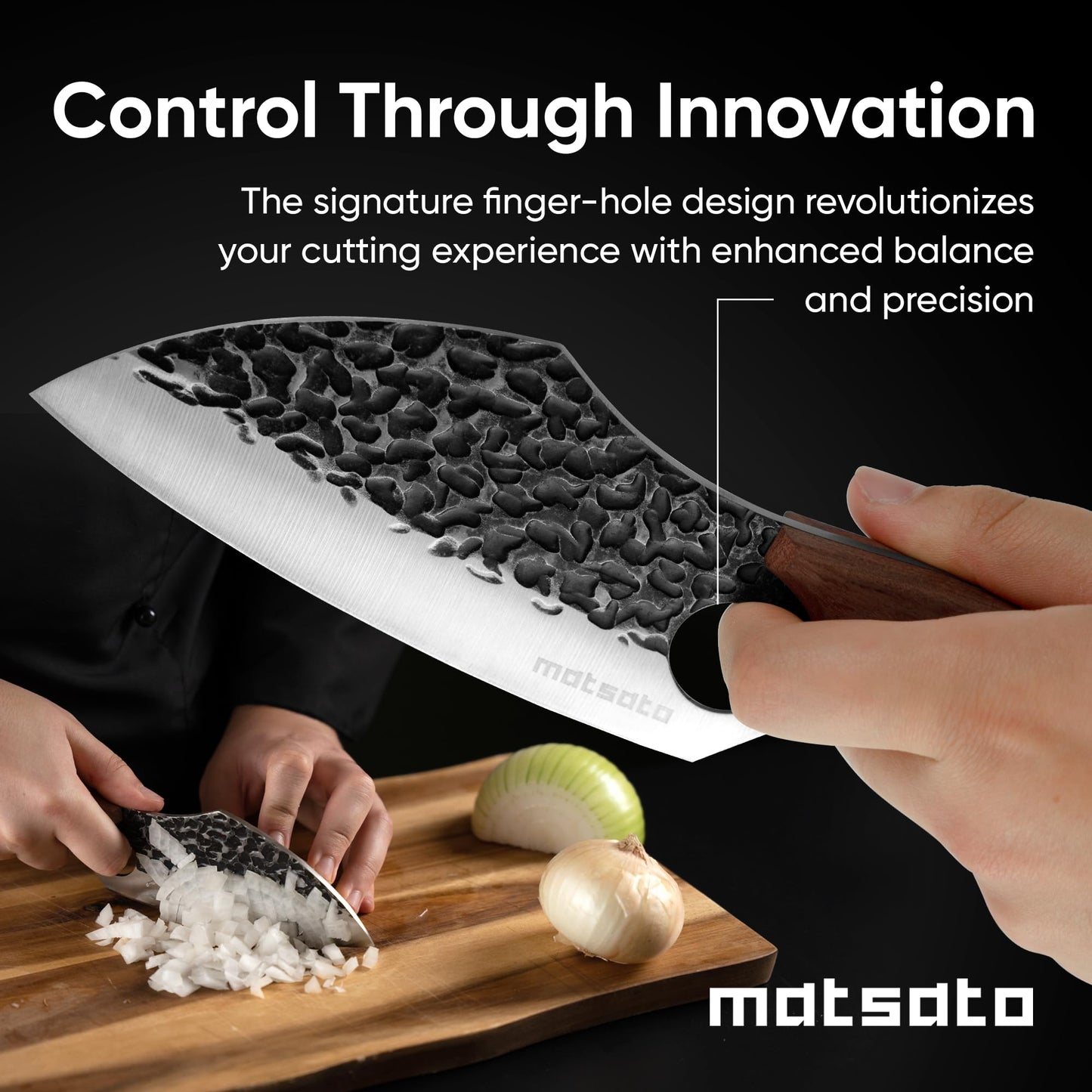 Matsato Knife Set 3-Piece Kitchen Knives, Cooking Chef Knife Set, Cleaver, Kitchen And Chef Cutting and Chopping Knives Sets Juego De Cuchillos Para Cocina