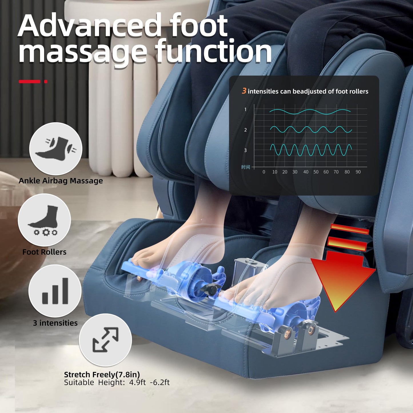 4D Massage Chair Full Body Zero Gravity SL-Track Real Relax Massage Chair Recliner-Shiatsu,Heat,Calf-Extension,20-Massage Technique,Thai Yoga Stretch,Foot Roller,AI Voice,Touch Screen,Wireless Charge