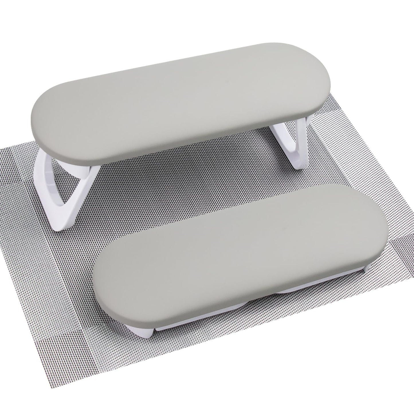 Subay Arm Rest for Nails Tech, Foldable PU Leather Nail Hand Rest for Hand Holder, Nail Stand Pillow with Nail Art Desk Mat for Manicure, Nail Supplies Tech for Salon Home Use - Dark Grey