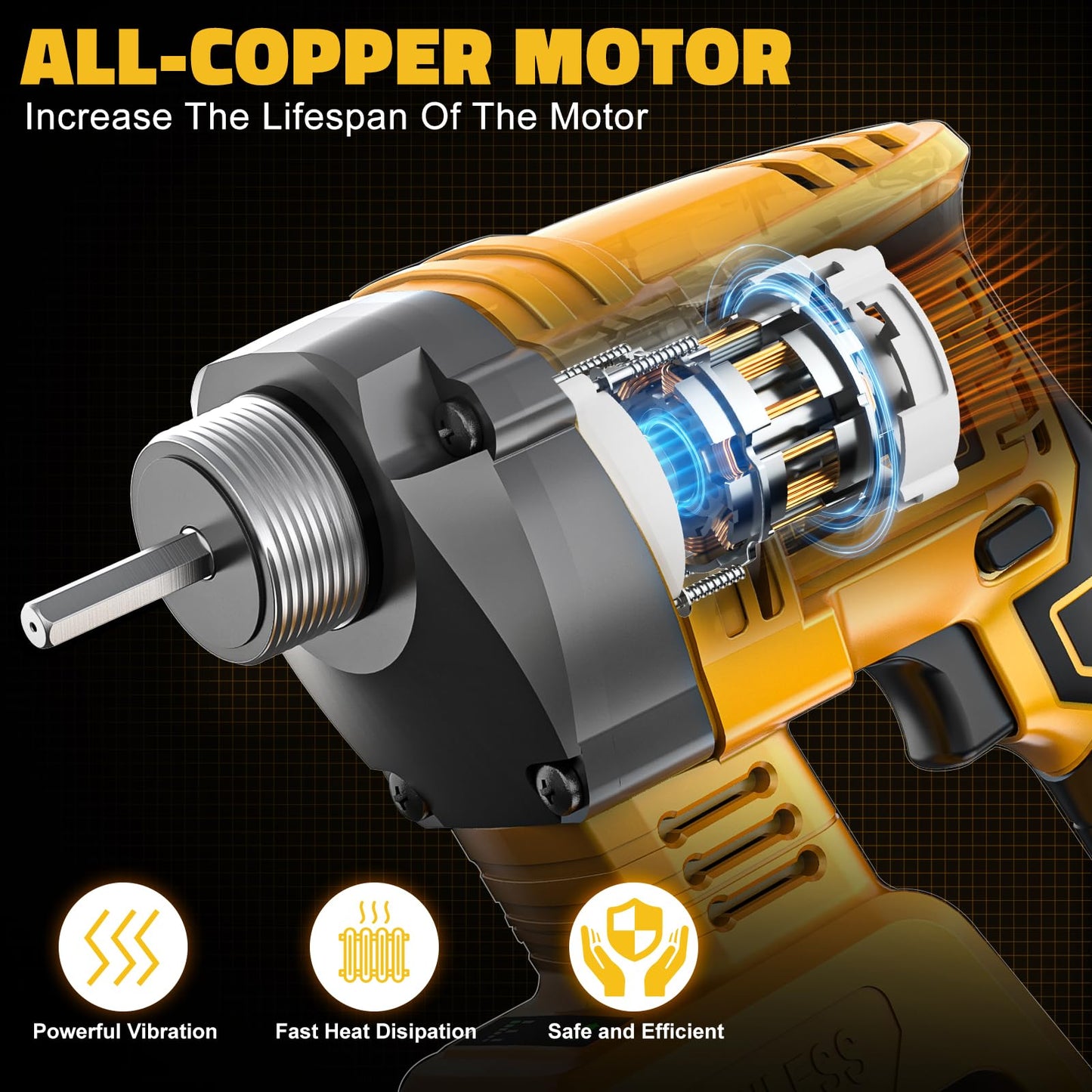LIVOWALNY Handheld Concrete Vibrating Tool Compatible with Dewalt 20V Battery, 600W Cordless Electric Concrete Vibrator with 3.8ft Shaft Rod,6000RPM Portable Pencil Cement Vibrarator Remove Air Bubble
