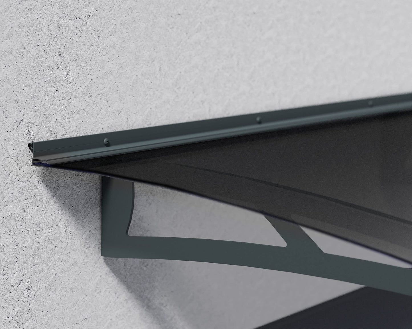 Palram-Canopia Aquila 3000 10x3 Door Awning for Door Entrance, High-End Polycarbonate Window Awning with Solar Gray Panels, UV Protection, Modern Metal Frame, Weather Resistant Overhang, DIY Exterior