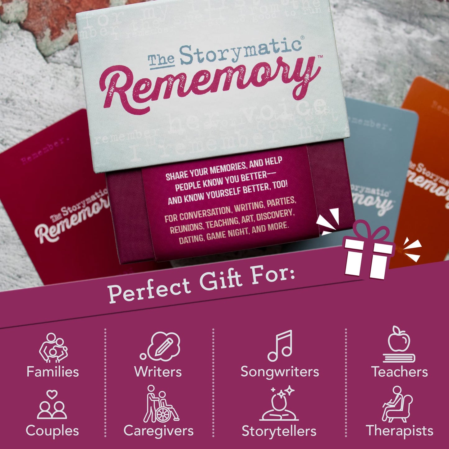 Storymatic Rememory – Writing Prompt and Memory Prompt – Conversation Cards for Family and Friends