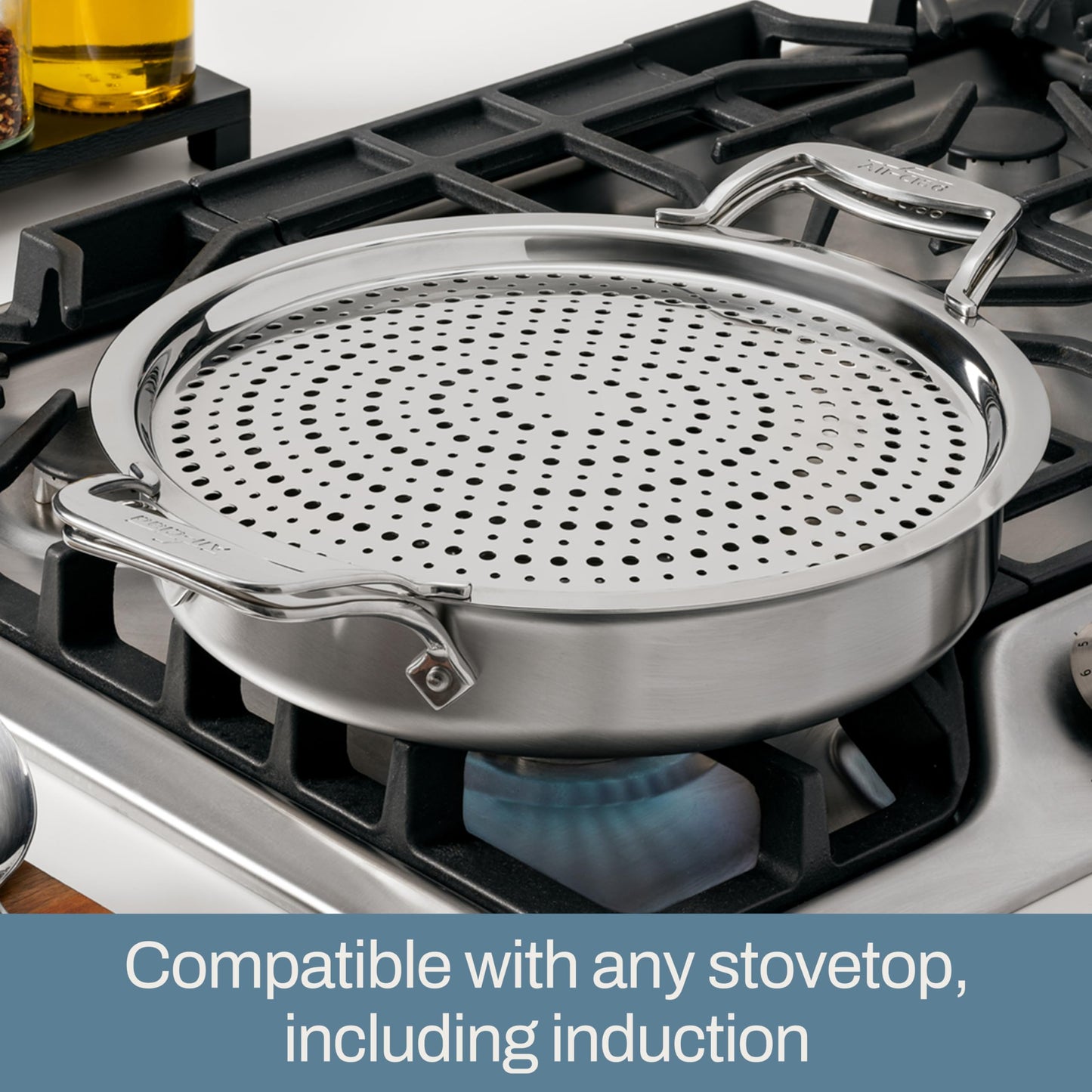 All-Clad D5® Stainless Steel Core 8 Quart Stockpot with Splatter Lid - Made in the USA - The Upgrade for Supremely Even Heat- Oven Safe & Induction Compatible Cookware