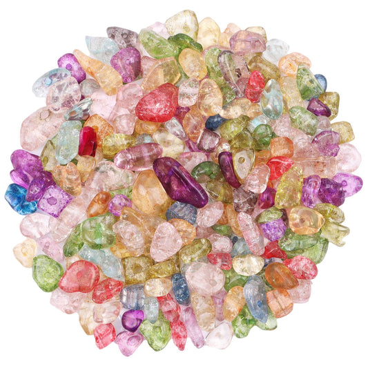 500 pcs Natural Chip Stone Beads, Colorful Crystal 5-8 mm Irregular Gemstones Healing Crystal Loose Rocks Bead Hole Drilled for Jewelry Making Bracelet