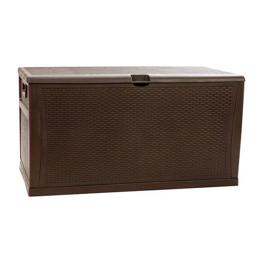 Flash Furniture 120 Gallon Plastic Deck Box - All-Weather Patio Storage and Organization for Throw Pillows, Pool Toys or Garden Tools