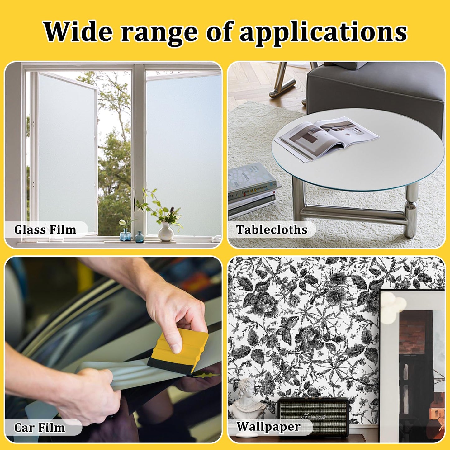 Coavas Window Tint Kit, Window Privacy Film Application Tint Tools, 3 Pcs Easy to Apply Window Film & Car Glass Window Tinting Tool, Vinyl Wrap Set Includes Squeegee, Utility Knife, Spray Bottle