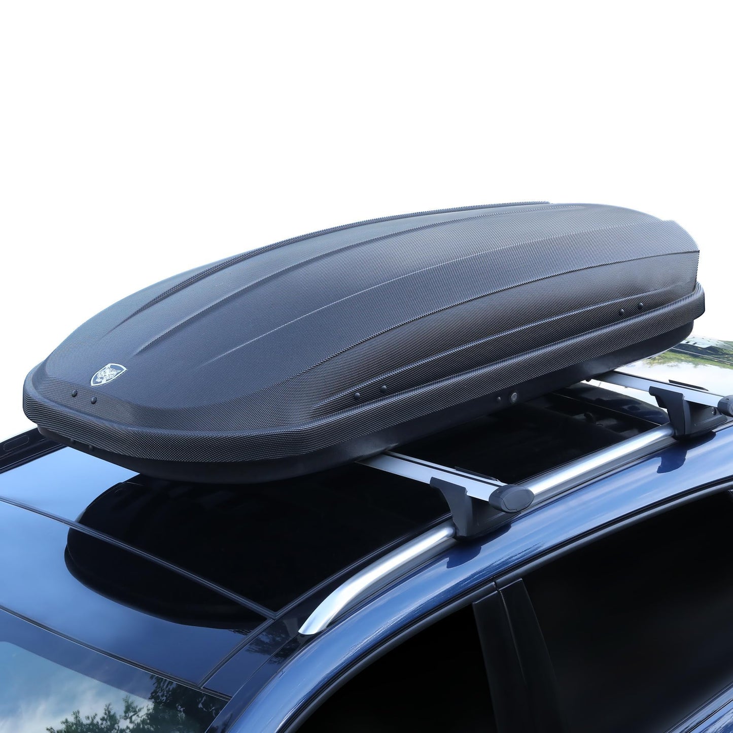 Dual-Side Opening Rooftop Cargo Box Carrier, Roof Mount Travel Luggage Storage with Secure Straps and Keys, 165 lbs Weight Capacity, Hard-Shell Vehicle Carrier, Black