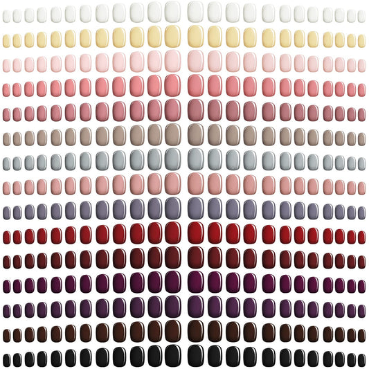 Honoson 720 Pieces Short False Nails Medium Square Artificial Fake Nails Full Cover Fingernails Coffin Press on Nails Glossy False Nails Tips for Women Girls DIY Nail(Bright Color)