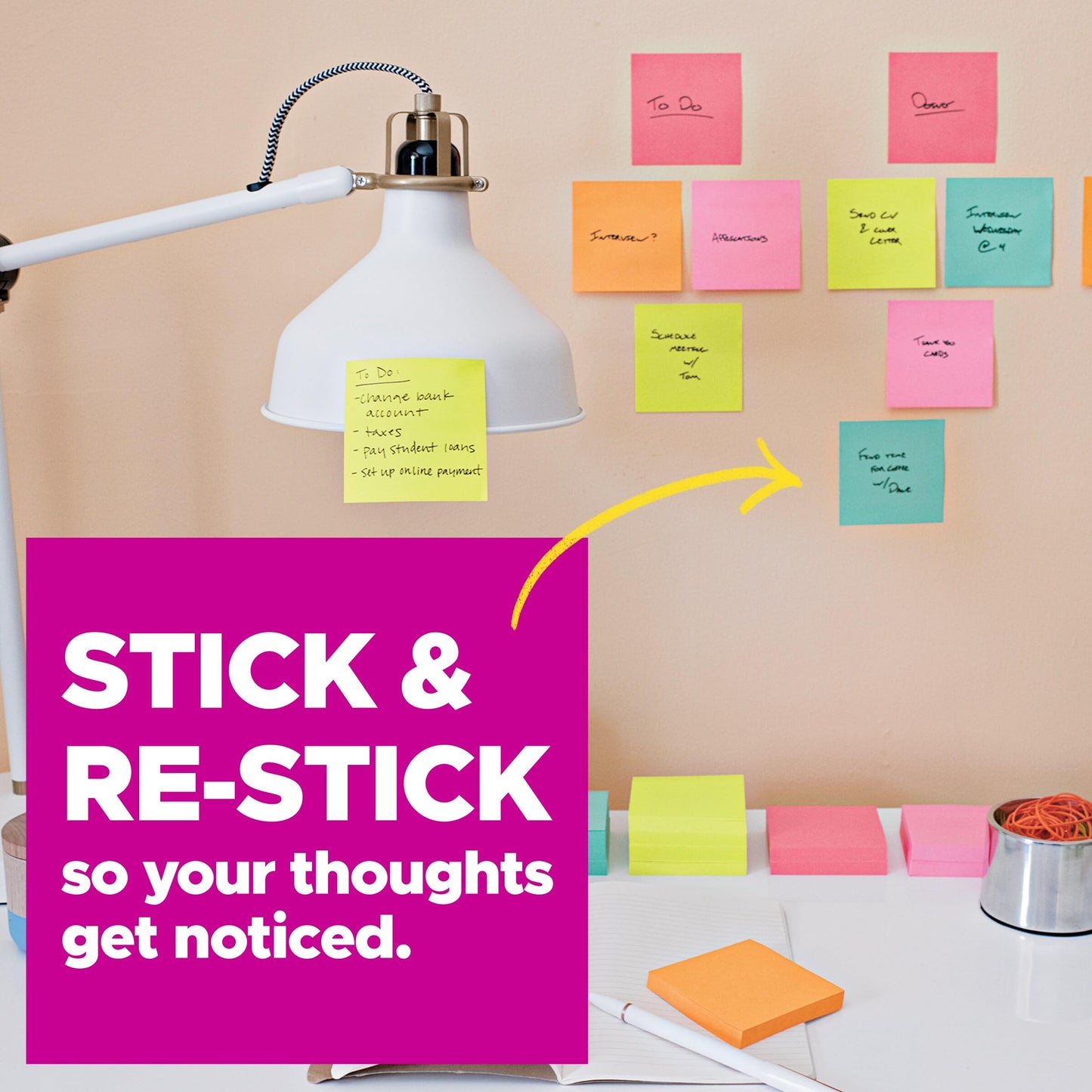 Post-it Super Sticky Notes, 15 Sticky Note Pads, Multi-Size., School Supplies, Office Products, 2X the Sticking Power, Supernova Neons Collection