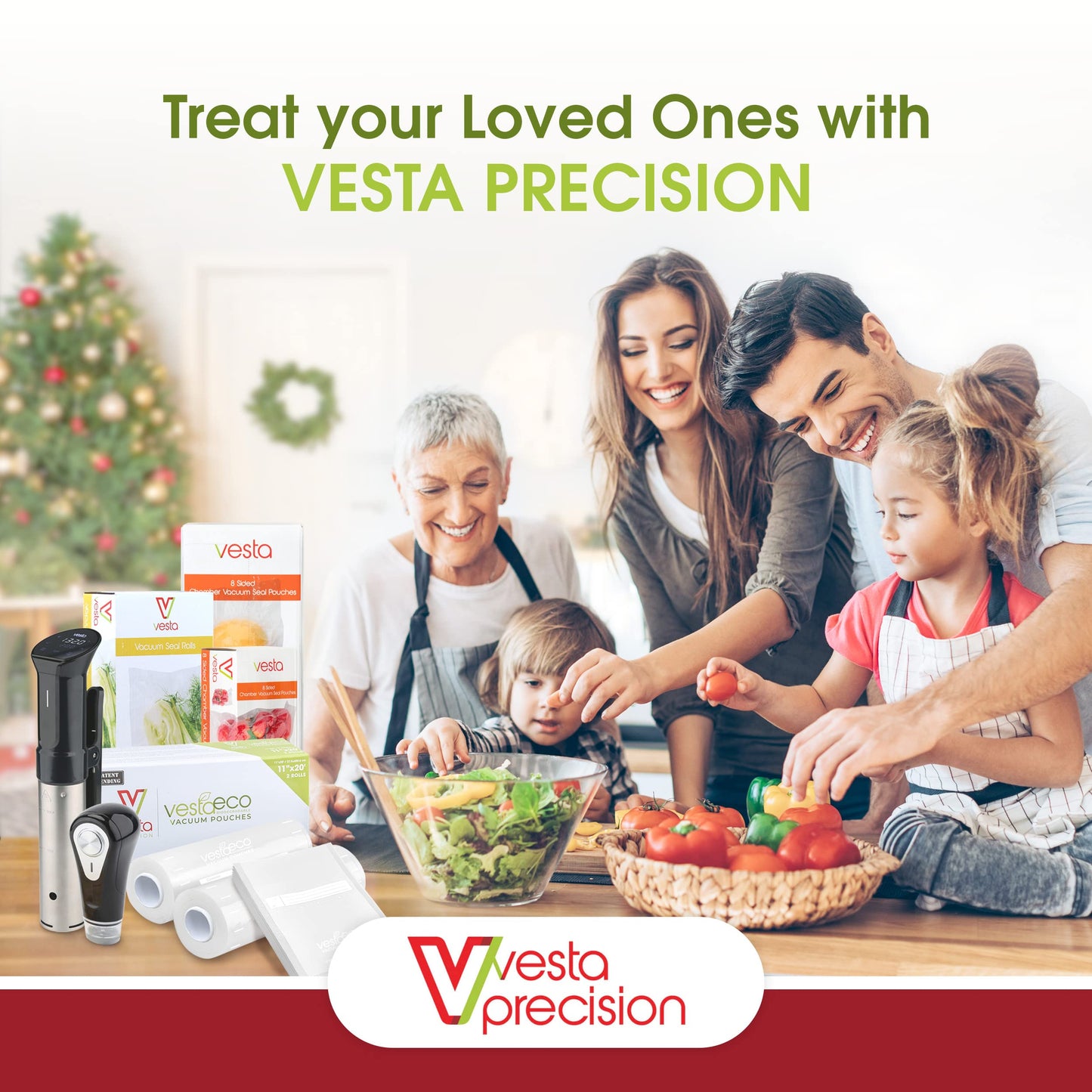 Vesta Precision Sous Vide Cooker, NSF Certified, 40L Capacity, App Control, Large Display Screen, Foldable Design, IPX7 Waterproof, 1200W High Performance Commercial Immersion Circulator for Kitchen