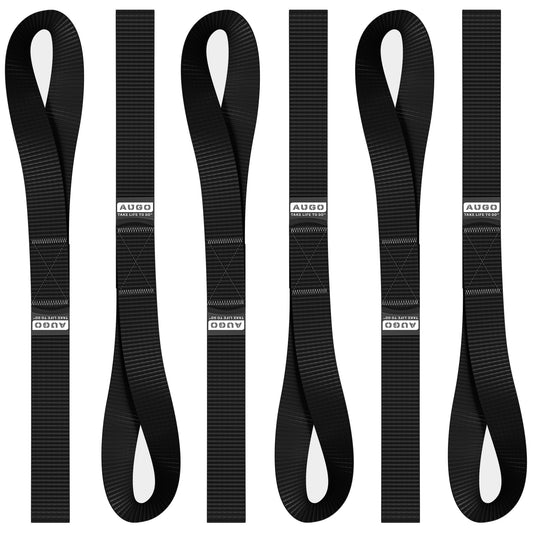 Soft Loop Tie Down Straps - 1,500 Load Capacity & 4,500 Lbs Breaking Strength - 6 Pack - Loops for Securing ATV, UTV, Motorcycles, Scooters, Dirt Bikes, Lawn & Garden Equipment - by AUGO