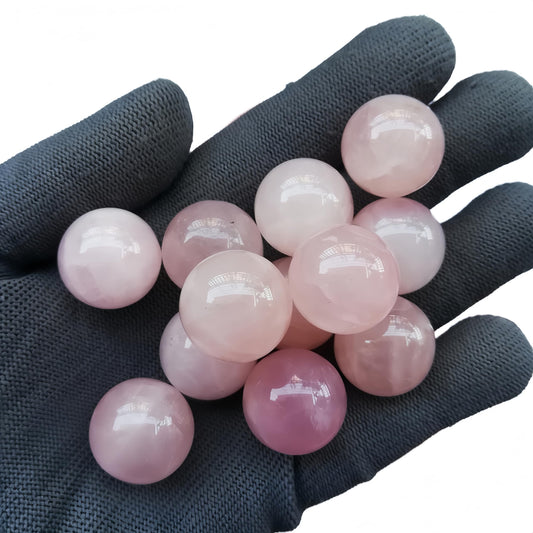 Sunshcat Natural Rose Quartz 0.78 Inchs Crystals and Healing Stone Ball Set,Home Desktop Feng Shui Array Decoration(7 Pieces) ﻿