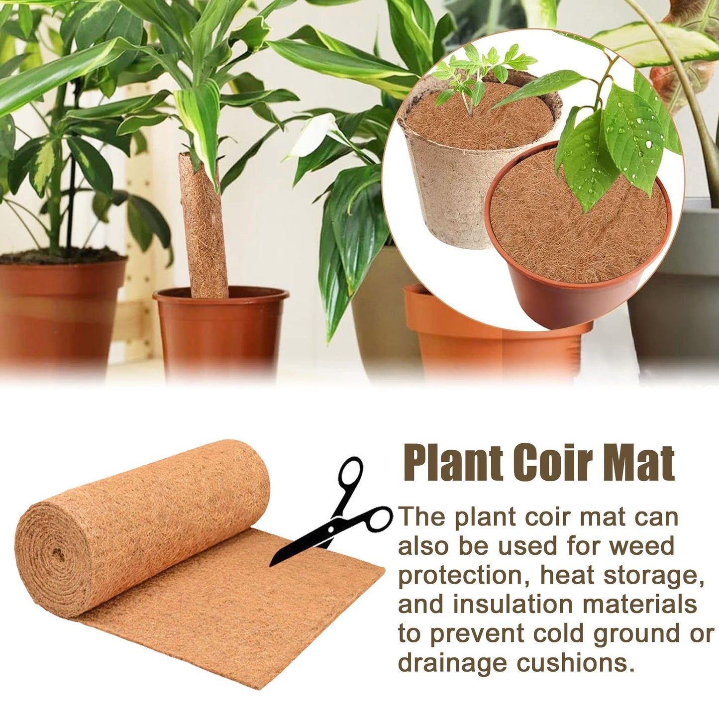 Natural Coco Liner Roll-31.5x78.7 Inch Coconut Coir Liner Sheets Coco Mat for DIY Flower Basket Liner Pet Pad Reptile Carpet Moss Pole