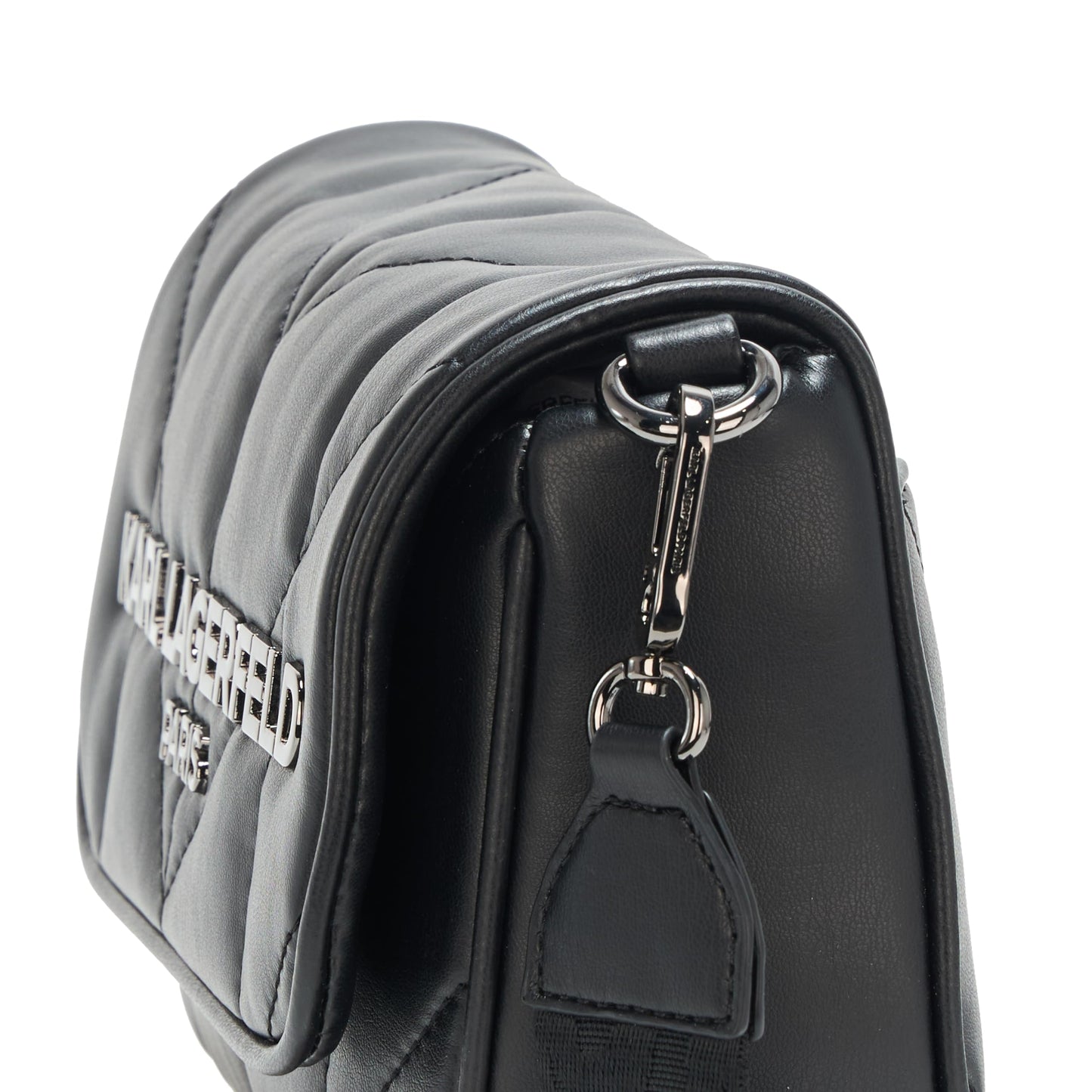 KARL LAGERFELD Women's Voyage Messenger Bag, Black/Gunmetal, One Size