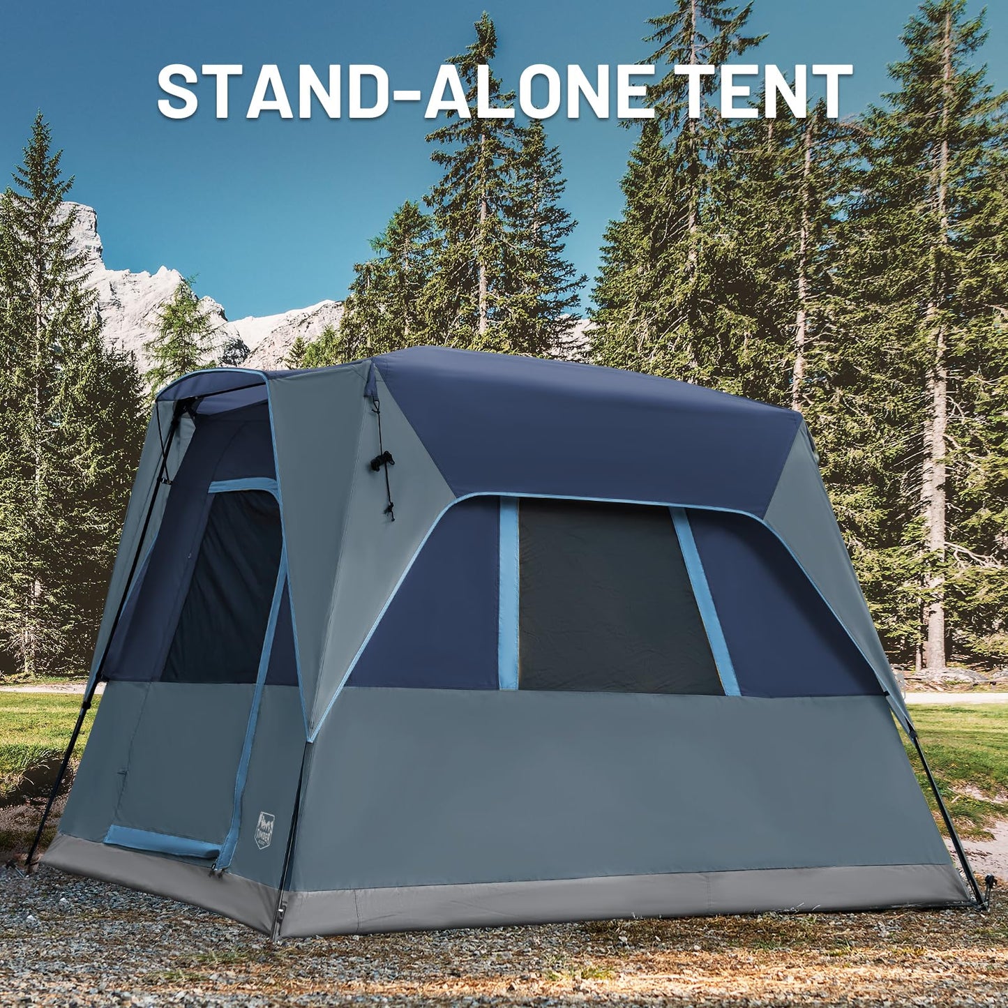 TIMBER RIDGE 5 Person SUV Tent Weather Resistant Portable for Car SUV Van Camping, Includes Rainfly and Storage Bag, 10' W X 8' L X 7.1' H Blue