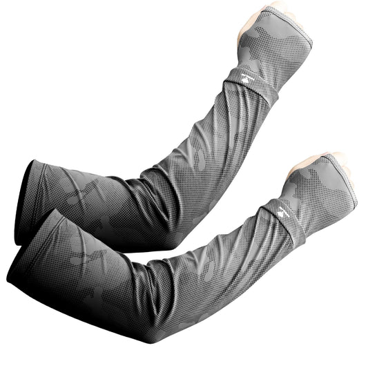 TACTICAL BIRD Loose Cooling Arm Sleeves for Men Women Youth - Tattoo Cover Up - Breathable, UPF 50+ UV Sun Protection, Sports Arm Sleeves (Black-gray, XL)