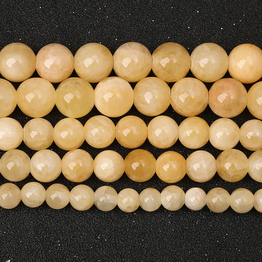 8MM 45PCS Natural Stone Yellow Calcite Beads for Jewelry Making DIY Bracelet