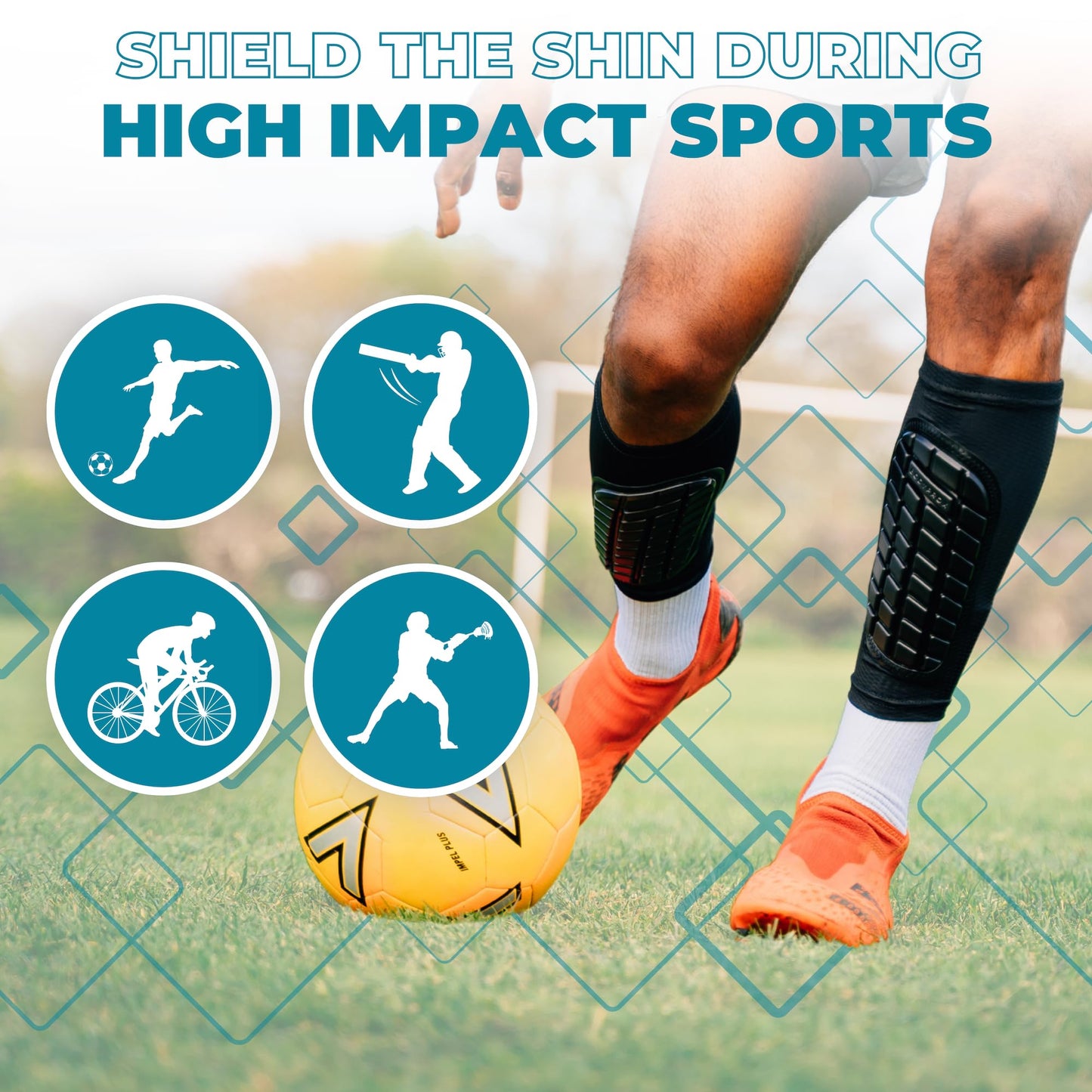 Bodyprox Soccer Shin Guards Sleeves for Men, Women and Youth (X-Large)