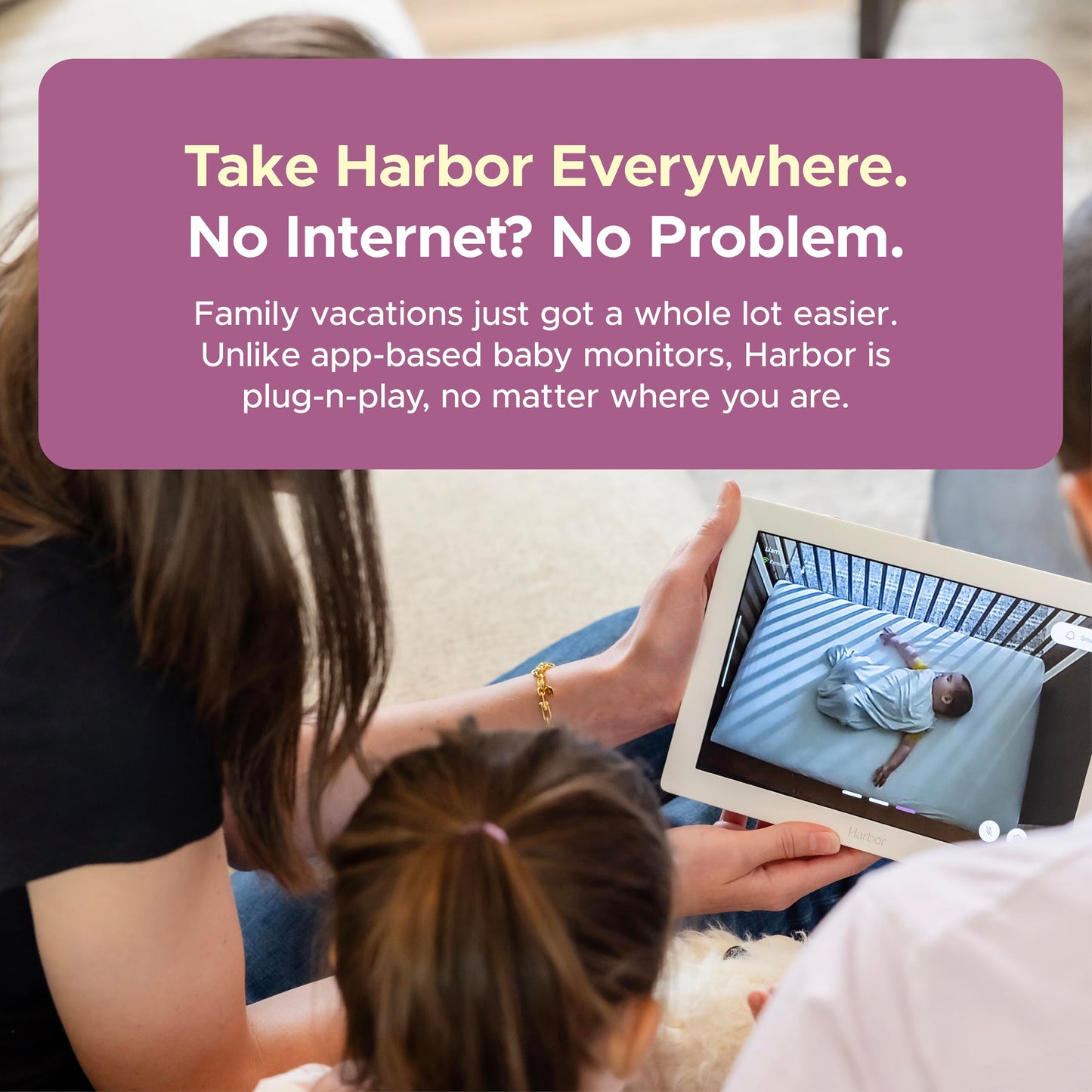 Harbor Smart Baby Monitor with 10” Tablet - The Most Reliable Way to Monitor Your Baby with or Without Internet - Private & Secure - Travel Friendly - Supports 2+ Cameras - Lifetime Membership