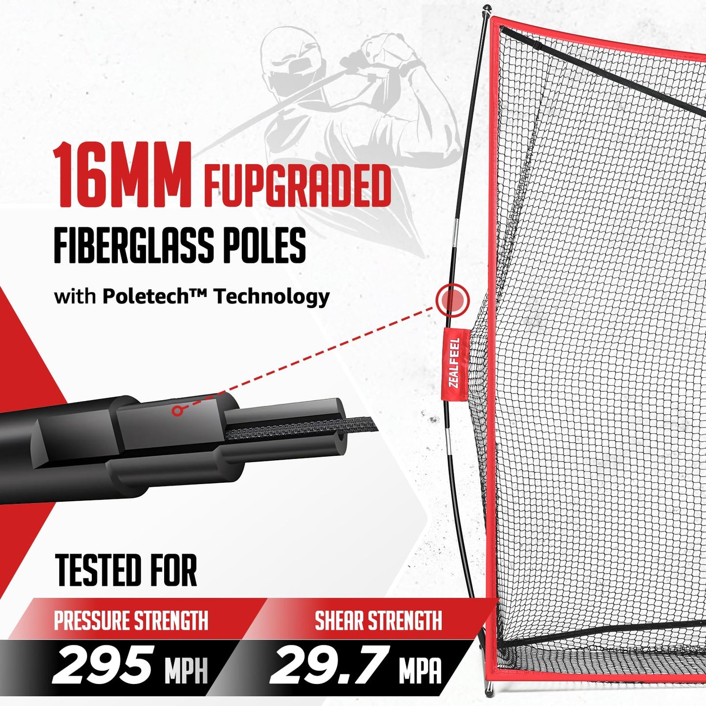 ZEALFEEL Golf Net, 10x7ft Practice Net with Chipping Net, Foldable Mat, Silk Target, 8 Tees, 6 Balls, Carry Bag, Golf Hiting Nets for Backyard Driving Chipping Indoor Outdoor Use