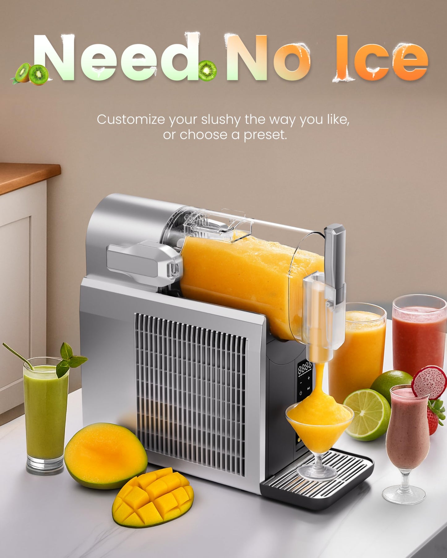 Slushie Machine, EASTPUS 68oz No Ice Needed, Frozen Drink & Soft Serve Maker, Rapid Freeze, 6 Presets, Self-Cleaning – For Slushies, Margaritas, Smoothies, Milkshakes, Frappés & More (2025 Version)