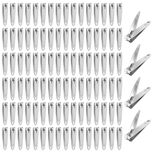 HOFASON 100 Pcs Nail Clippers Bulk for Men Women Adult, Professional Stainless Steel Fingernail & Toe Nail Clipper Cutter Set Travel Manicure Pedicure Trimmer Kit Gift for Homeless Supplies