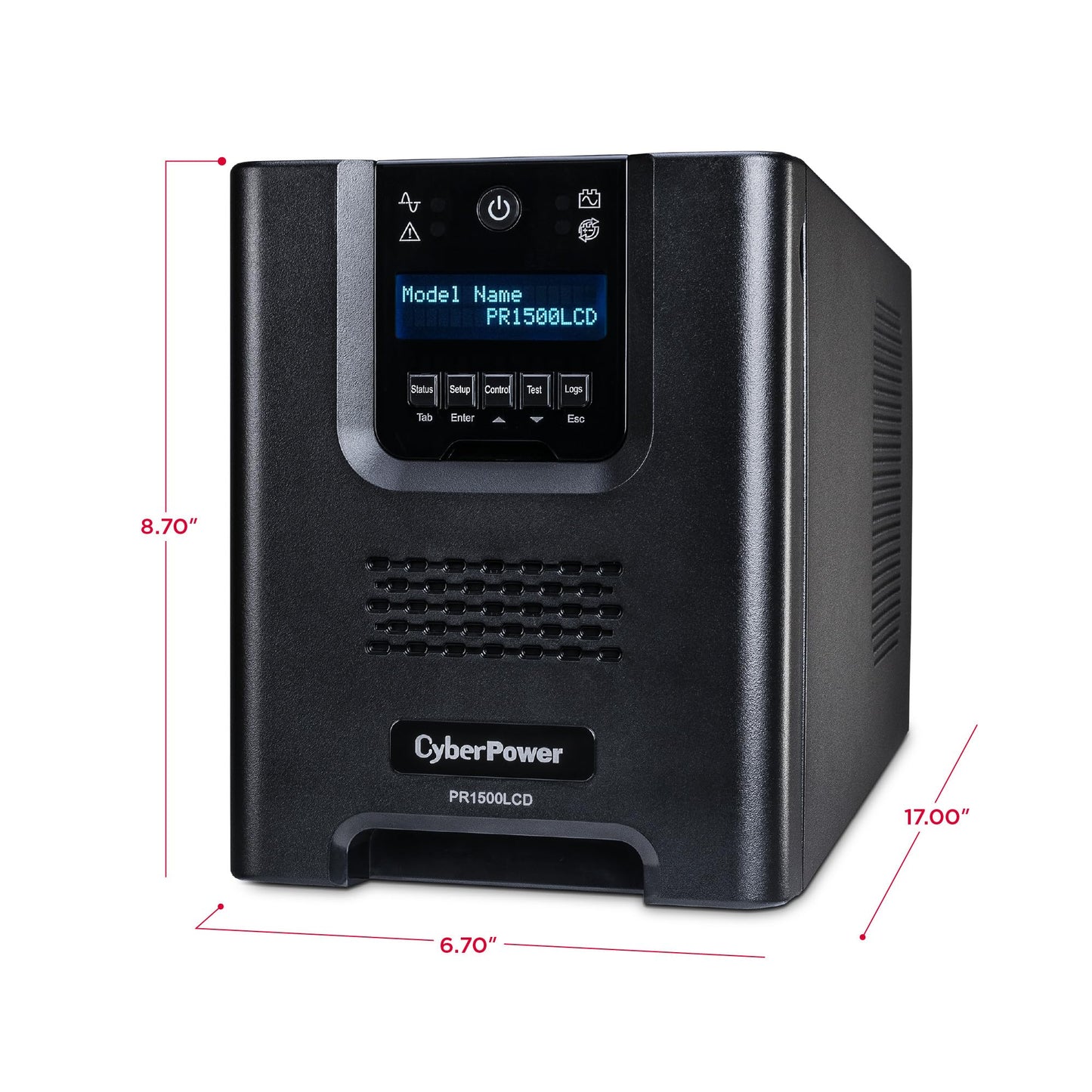 CyberPower PR1500LCD Smart App Sinewave UPS System, 1500VA/1500W, 8 Outlets, AVR, Mini-Tower