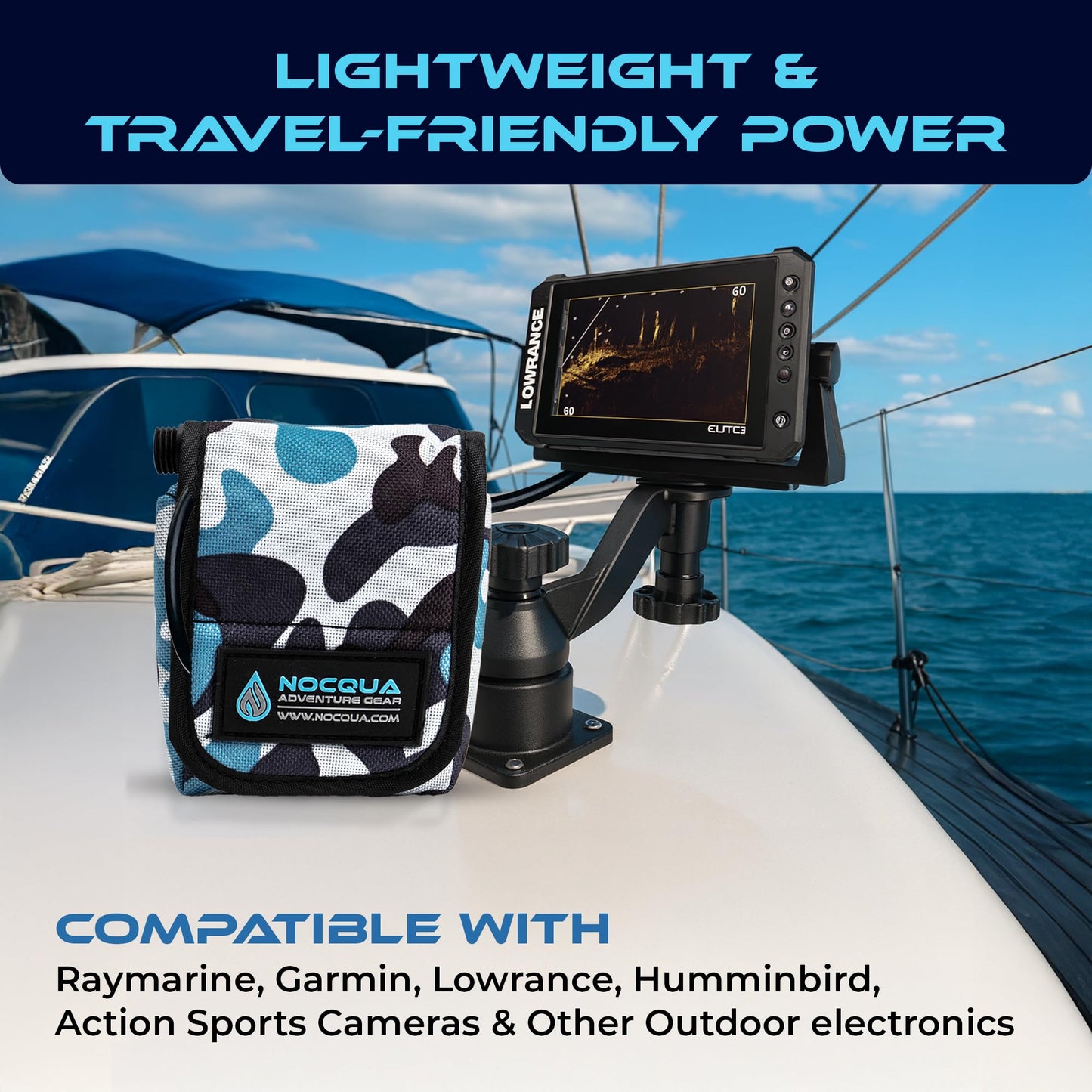 Pro Power 12 Volt Lithium Battery & Charger Kit for GPS, Fish Finders, Depth Finders & Outdoor Electronics, Compact & Portable 20Ah Kayak Battery Power Solution for Marine Adventure, Kayaks & Boating