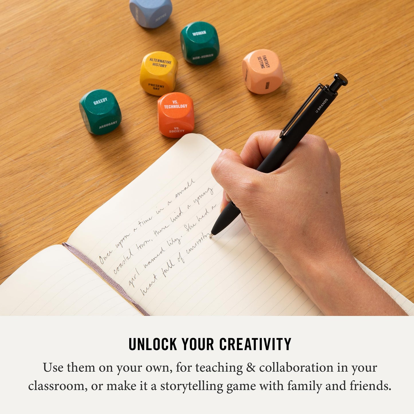 Two Tumbleweeds Writing Dice - Creative Writing Game for Adults, Writers & Teachers - Set of 9 Dice for Story Inspiration - Gifts for Writers - 1+ Players