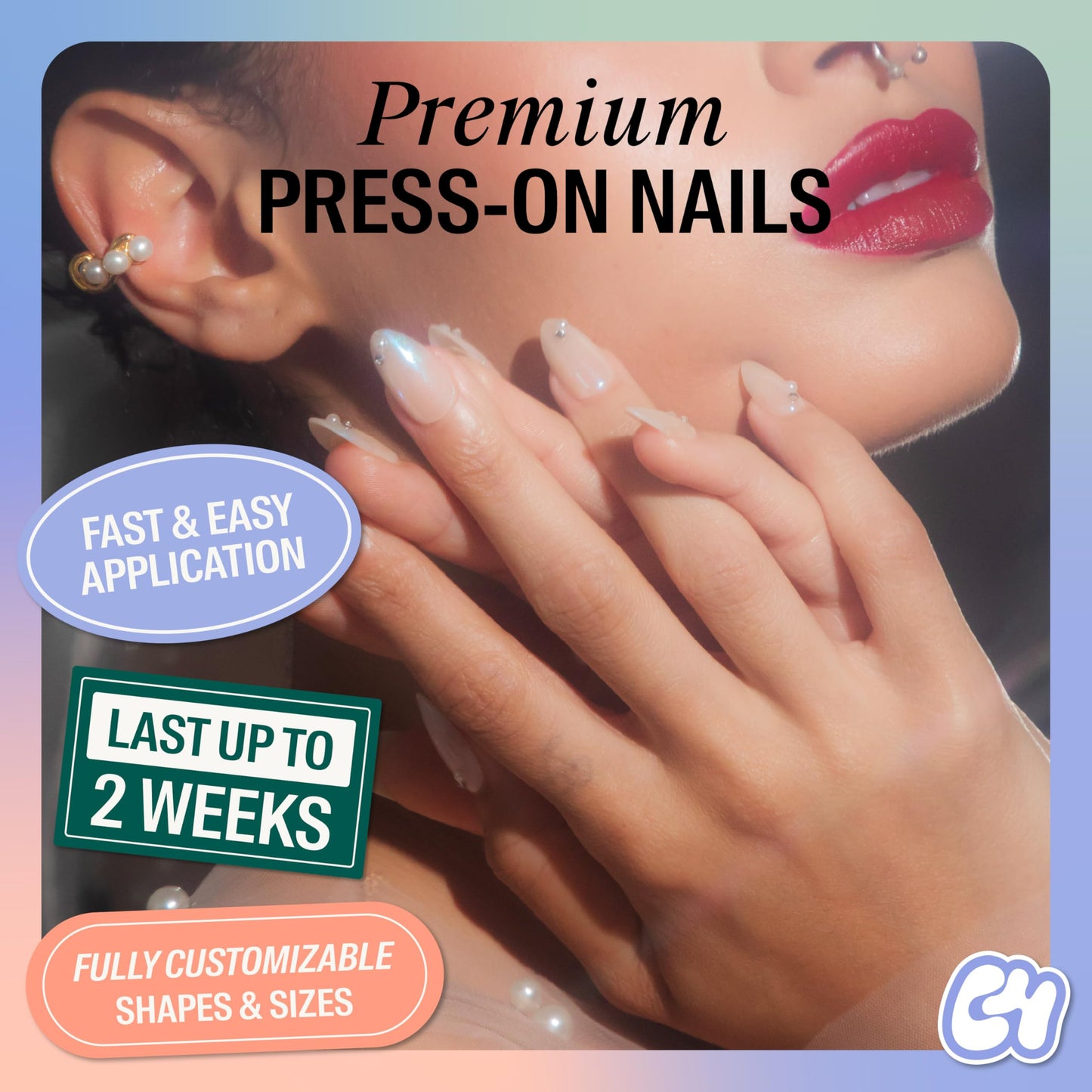 Chillhouse - Chill Tips, Press on Nails Kit - Glass Castle (Oval) - 30 Nail Shapes & Sizes - Up to 2 Weeks of Wear - Customizable Fit - Reusable - Latina Founded & Women Owned - Beauty & Self Care