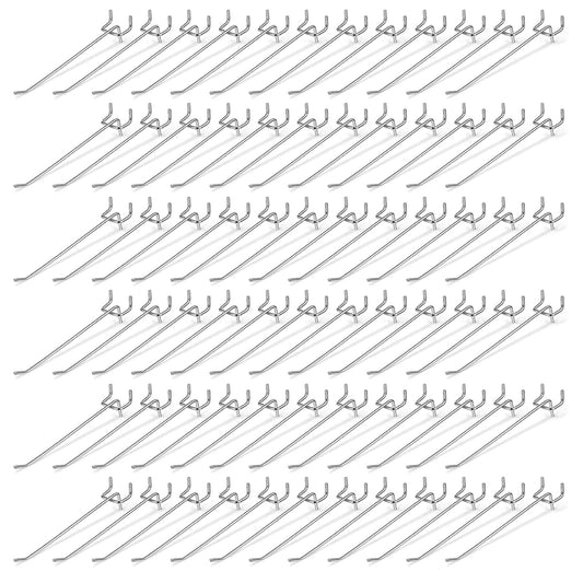 IANFAN 100 Pack 6 Inch Pegboard Hooks, Metal Shelving Hooks Organizer, L-Shape Design, Rust Resistant, for Garage Tools Storage