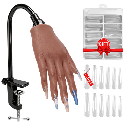 Veikmv Practice Hand for Acrylic Nails,Professional Mannequin Training Hand with Flexible Fingers for Acrylic Nails,Gel Polish & Nail Art,Complete Practice Kit for Manicure Beginners