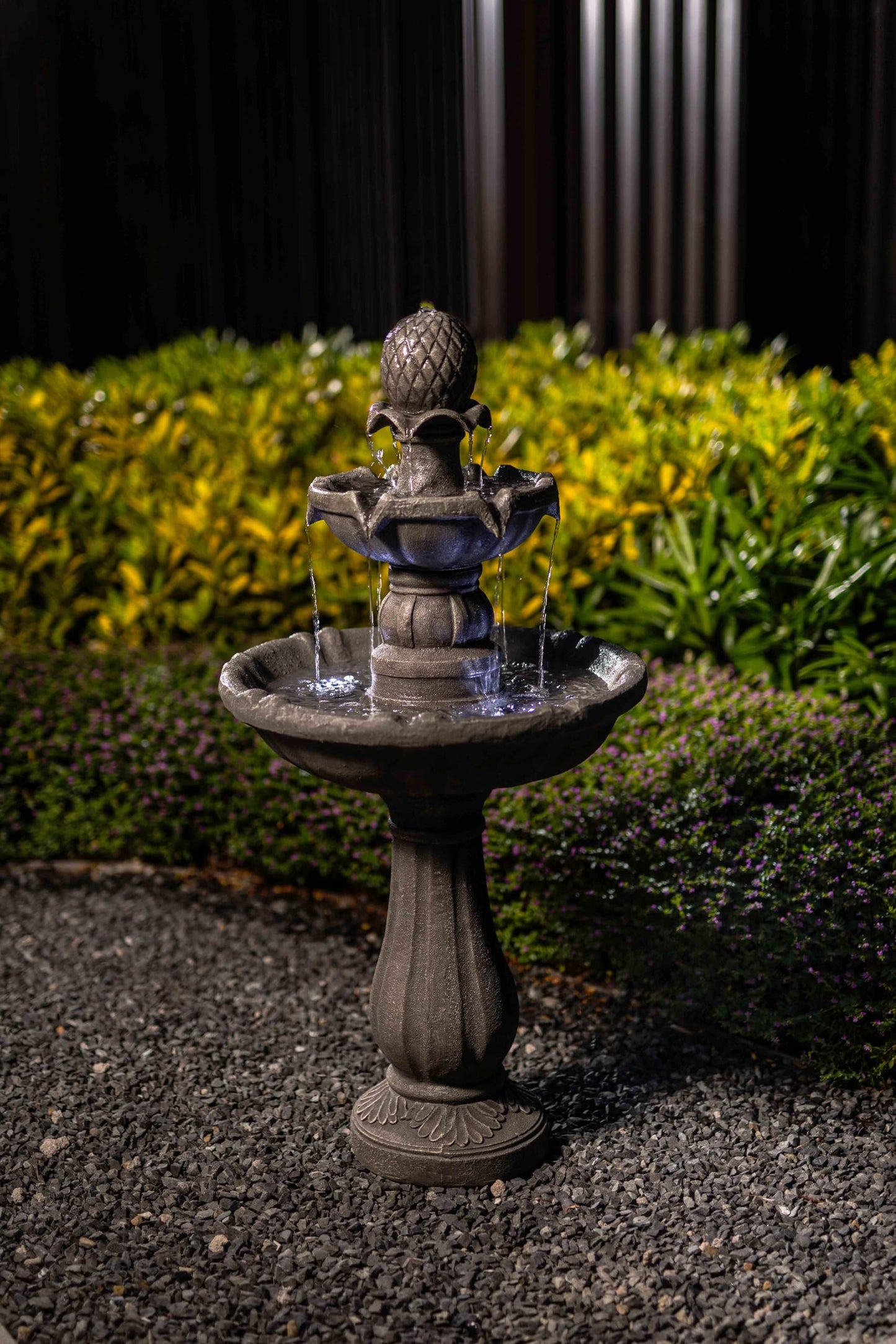 Warm Garden 3 Tiered Outdoor/Indoor Water Fountains –42.2 in. Tall, Like Stone Bird Bath for Outside, Elegant Waterfall Feature for Garden, Yard, Patio, Home Decor (Grey)