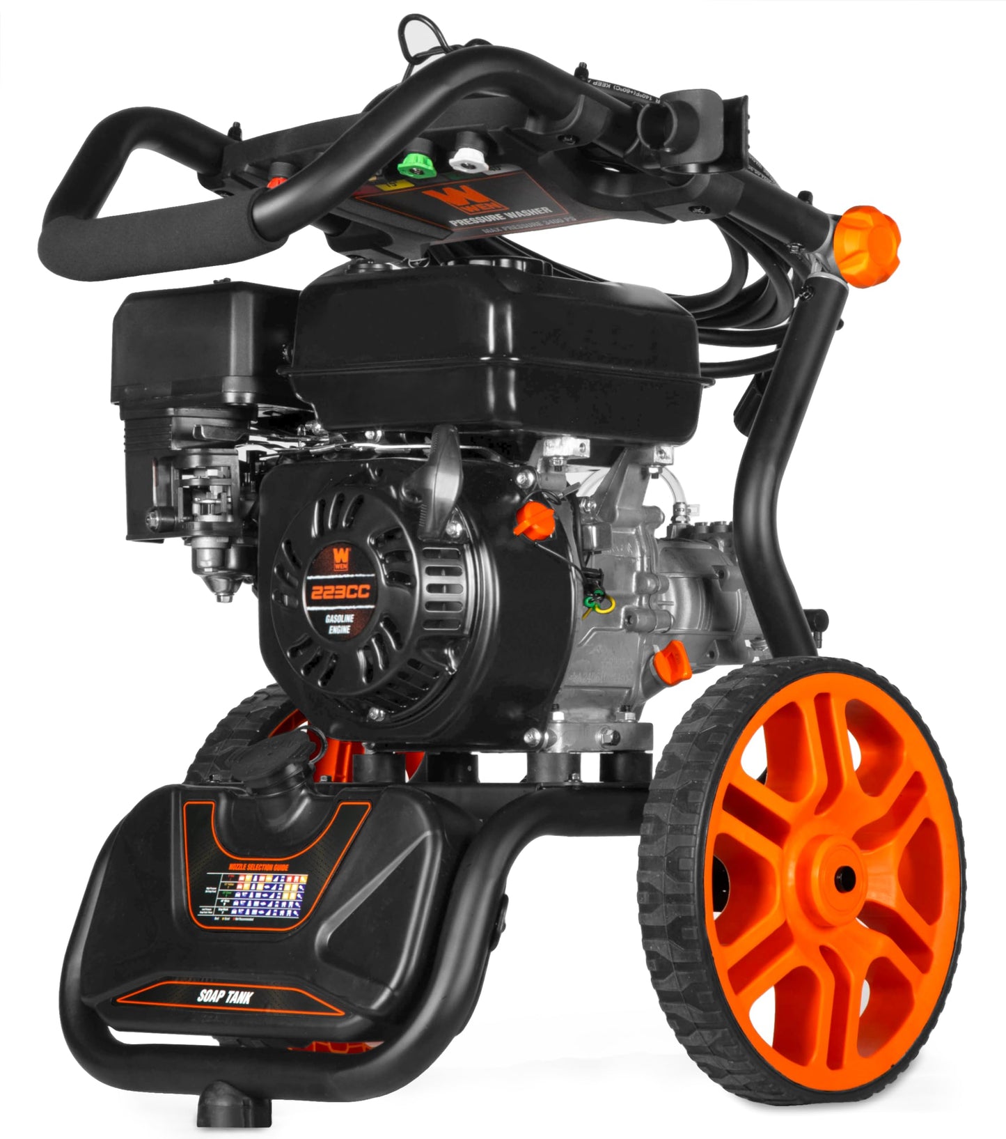 Wen 3400 PSI Gas Pressure Washer with 223cc Engine, 2.7 GPM Flow Rate and Onboard Soap Tank (PW224G)
