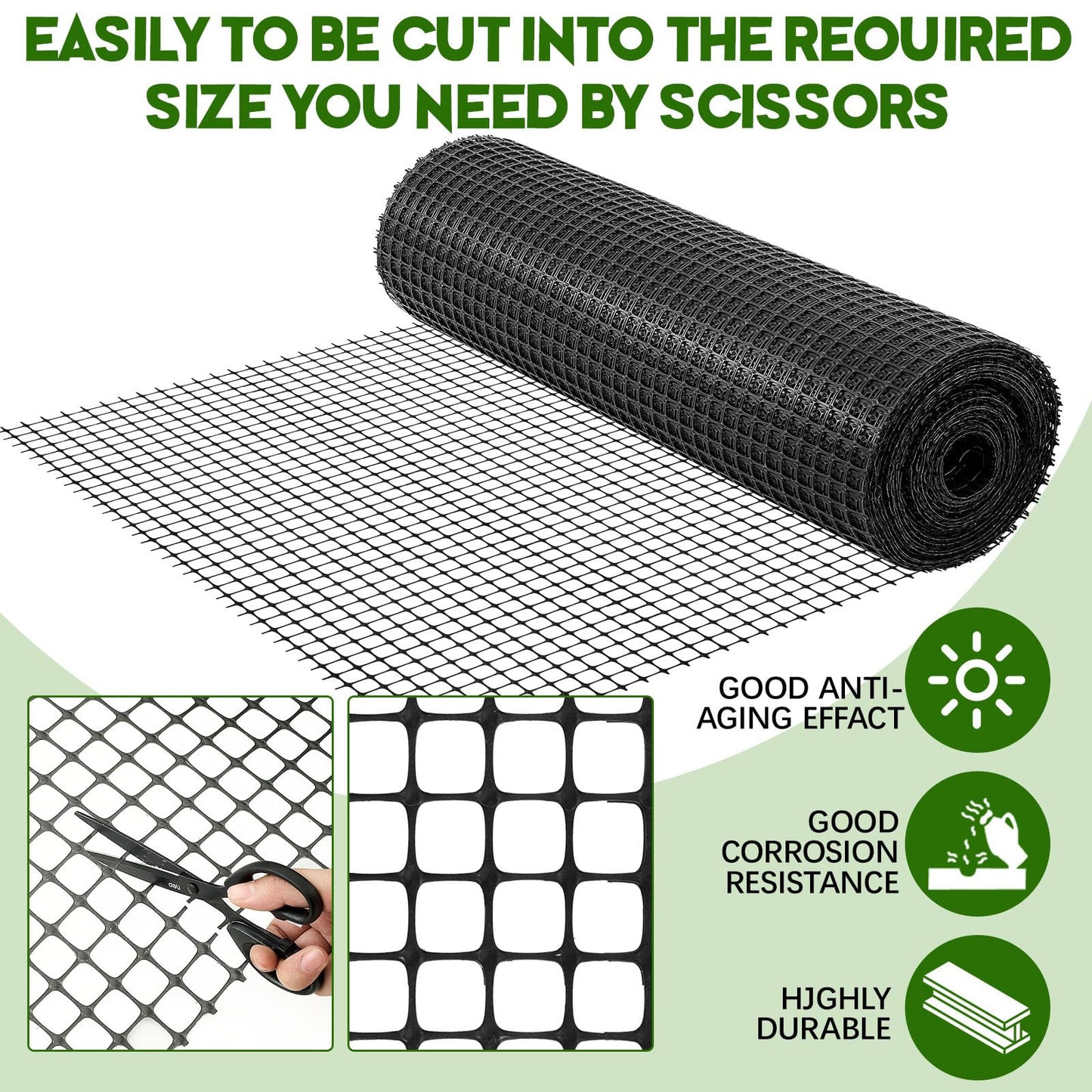 Wesnoy 4ft x 50ft Bi-Directional Universal Retaining Wall Geogrid Driveway Stabilization Grids Gravel Grid Walls Geocell Geogrid for Retaining Wall