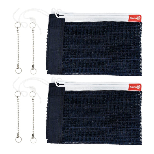 Sanung C-X1 Table Tennis Net Set, 2 Pieces Ping Pong Mesh Net with Chain for Indoor and Outdoor Training Competition Use, Easy to Set Up, Navy Blue