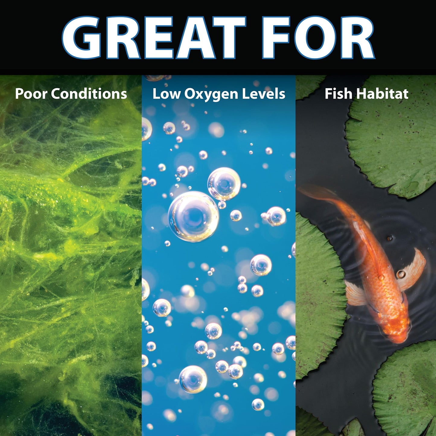 CrystalClear KoiAir 2, Complete Pond Aeration Kit, Water Garden Oxygenation Bubbler System Adds Oxygen to Koi & Fish Ponds, Outdoor Diaphragm Compressor Pump, Air Line & 2 Submersible Diffuser Sticks