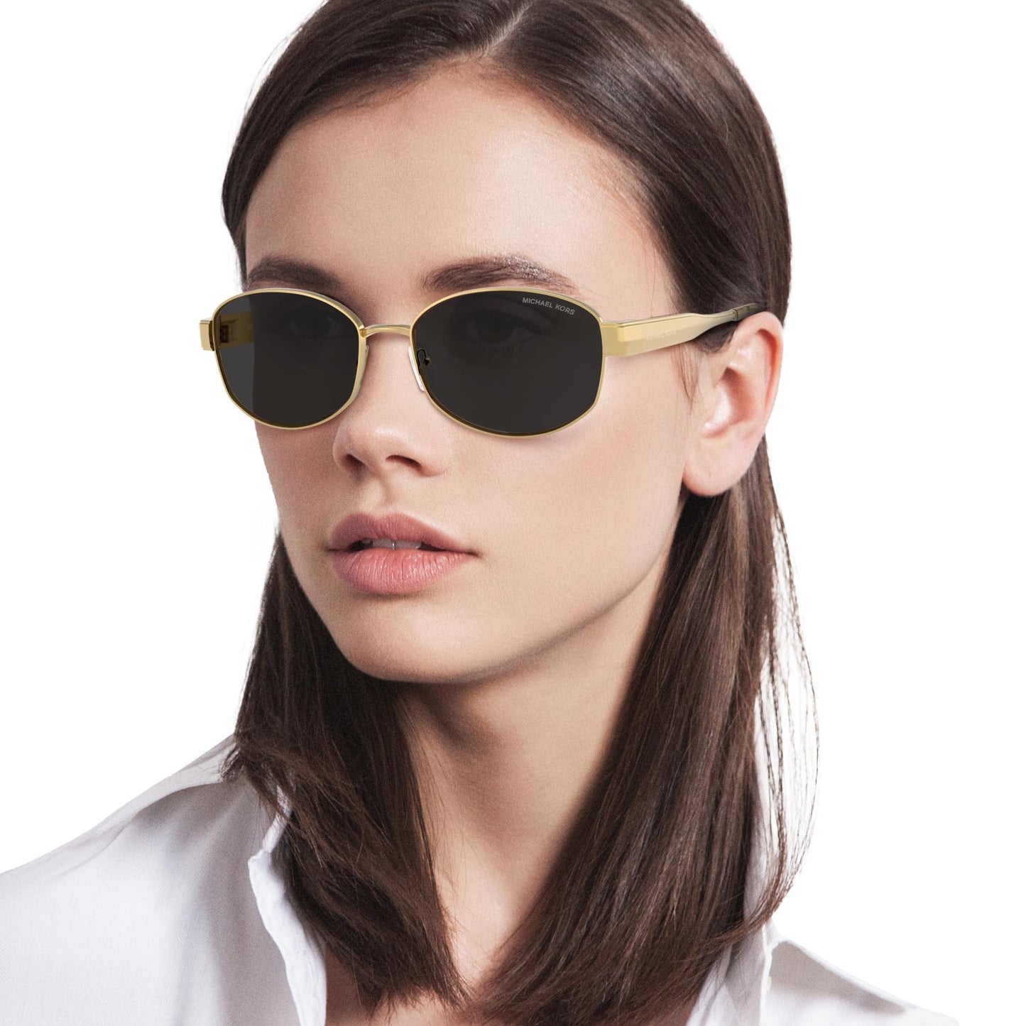 Michael Kors MK1161 Monte Carlo Sunglasses, Yellow Gold/Dark Grey Solid, 56 mm