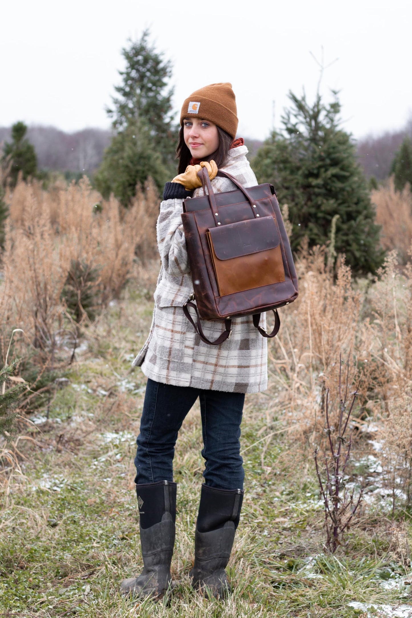 S-ZONE Genuine Leather Backpack Purse for Women Men Vintage Rucksack Handbag Travel Daypack