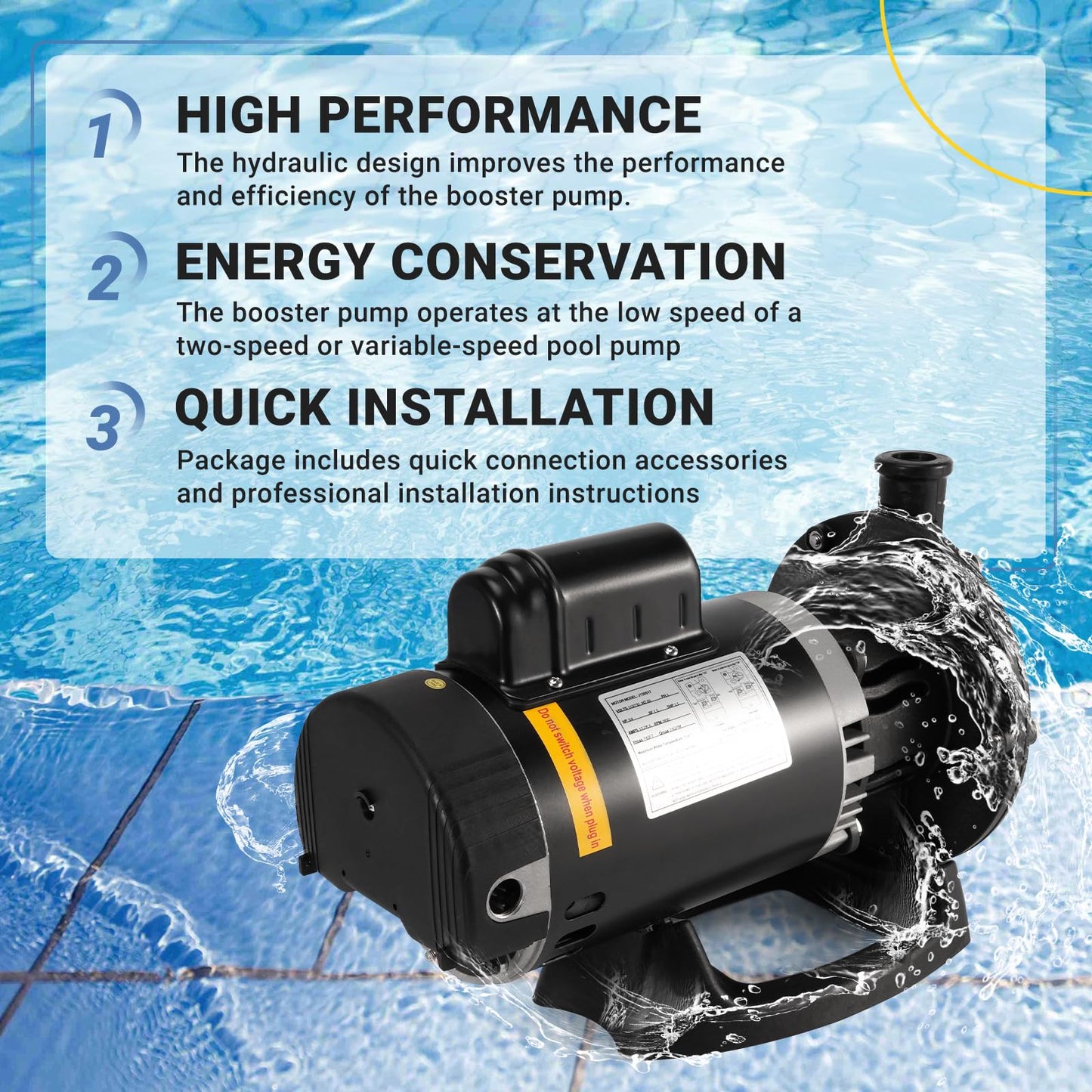Ytrica PB4-60 Booster Pump, 3/4 HP Fit for Polaris 180 280 380 480 3900 Pressure Side Pool Cleaners, 230/115V 60HZ - Replace for PB460 Polaris Pool Booster Pump