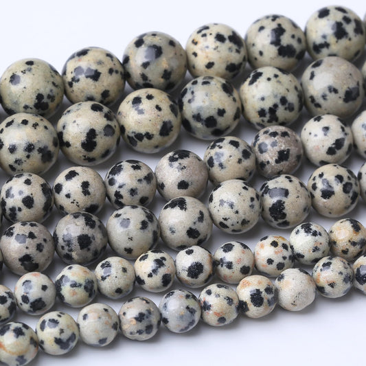 10MM Spotted Round Loose Beads Natural Gem Beads Crystal Energy Stone Beads for Jewelry Making DIY Bracelet Necklaces