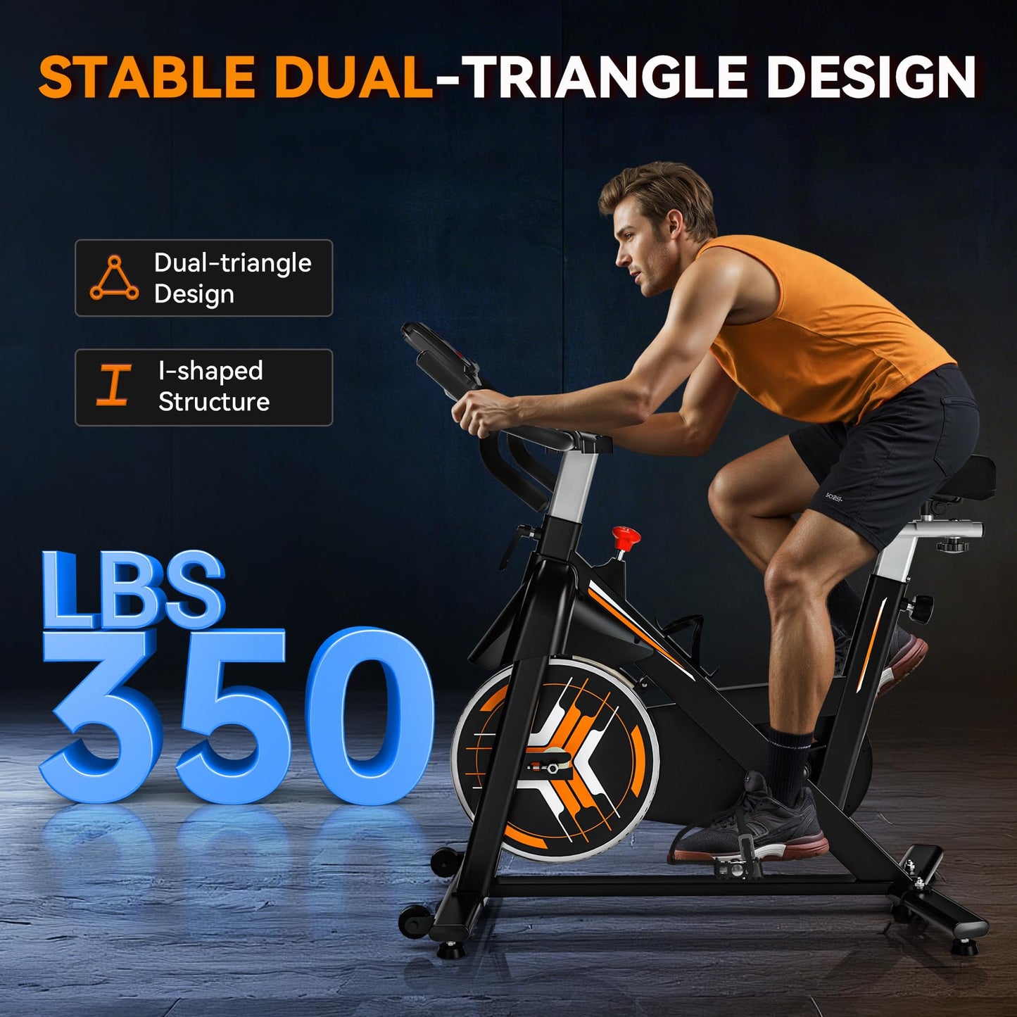Exercise Bike, Wenoker Stationary Bike for Home, App Supported Indoor Bike with Silent Belt Drive, Heavy Flywheel, Multi-grips Handlebar and Upgraded Digital Display