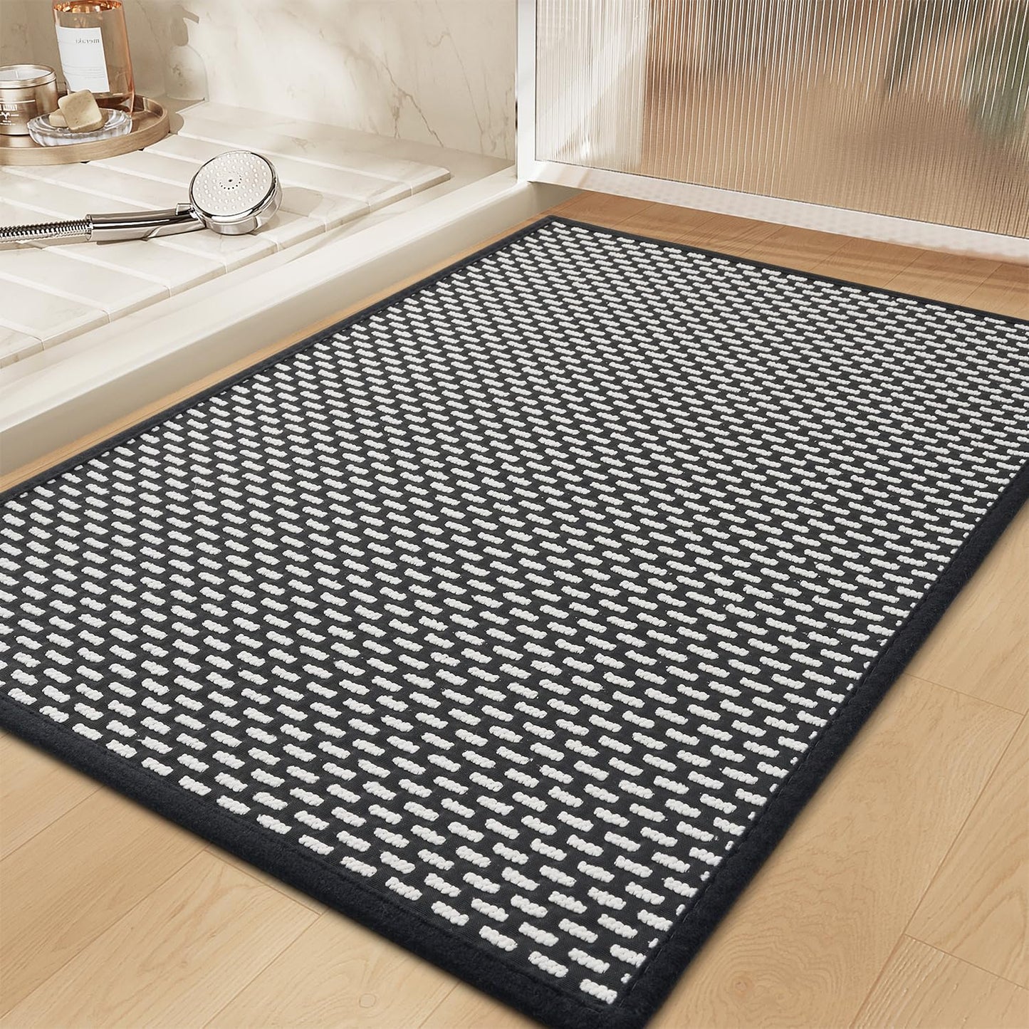RESARE Non Slip Bath Mat - Machine Washable Bathroom Rugs, Super Absorbent Bath Mat Quick Dry Bathroom Mat, Bath Rugs Ultra Soft Rugs for Bathroom Floor, 17"x24" Brown