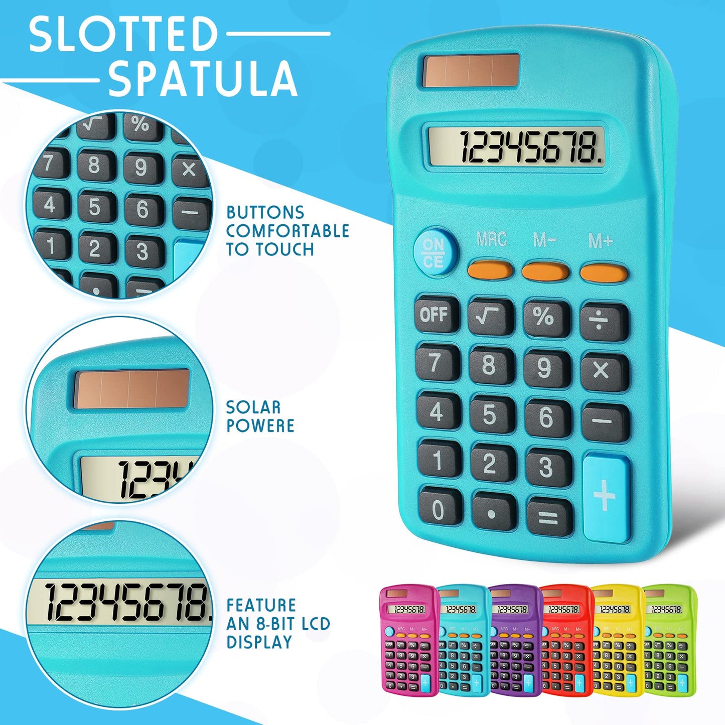 Weewooday 30 Pieces Small Basic Calculator Bulk 8 Digit Mini Solar Battery Dual Power Pocket Calculator for Kids Students Classroom Desktop Home Office, Standard Function 6 Colors