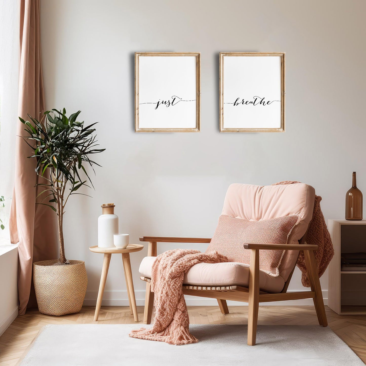 DREAM BIG PRINTABLES Just Breathe Wall Art Prints - Set of 2 - Unframed - 8x10 - Inspirational & Motivational Office Wall Decor - Perfect for Home, Office, or Classroom